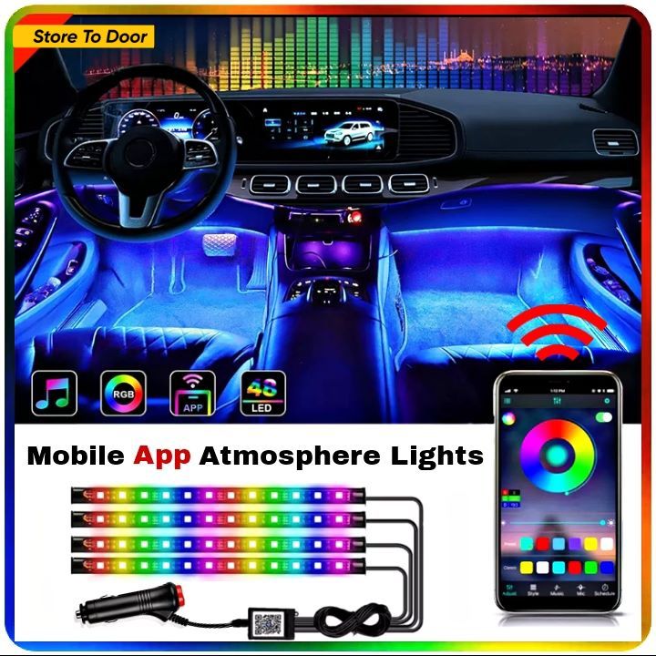 Car & Bikes RGB Atmosphere Light, Foot Light - 4 pcs