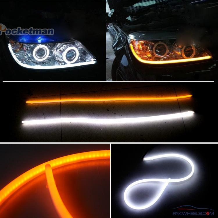 2PCS DRL LED Strip Light for Car | Universal 60cm Waterproof Flexible LED Bulbs - 12V