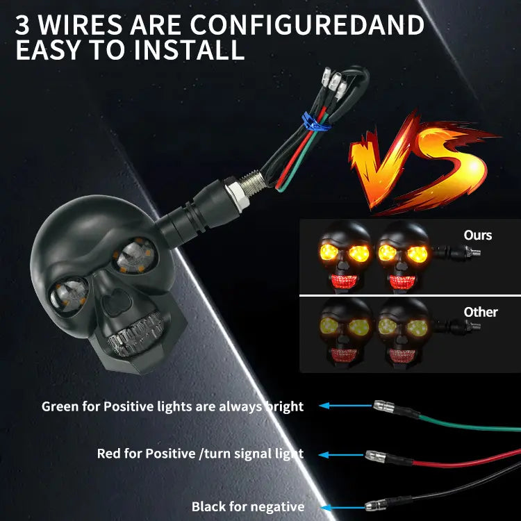 Skull Turn Signals 2pcs